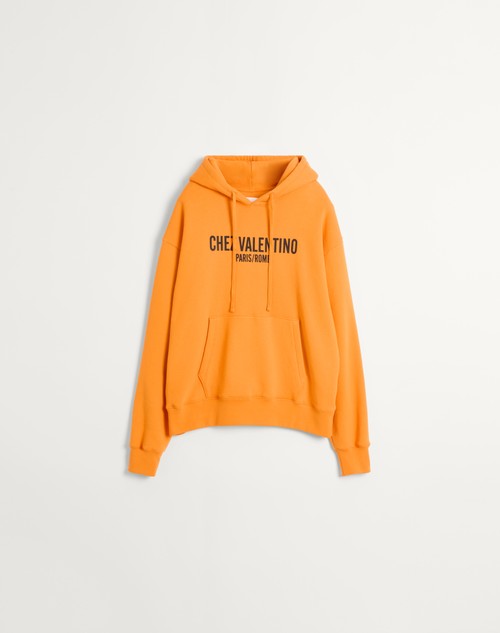 Valentino SUDADERA DE ALGODÓN CON CAPUCHA Y ESTAMPADO CHEZ VALENTINO