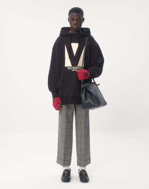 Valentino SUDADERA DE ALGODÓN CON CAPUCHA Y ESTAMPADO CHEZ VALENTINO