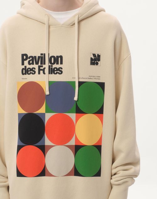 Valentino SUDADERA DE ALGODÓN CON CAPUCHA Y ESTAMPADO PAVILLON DES FOLIES
