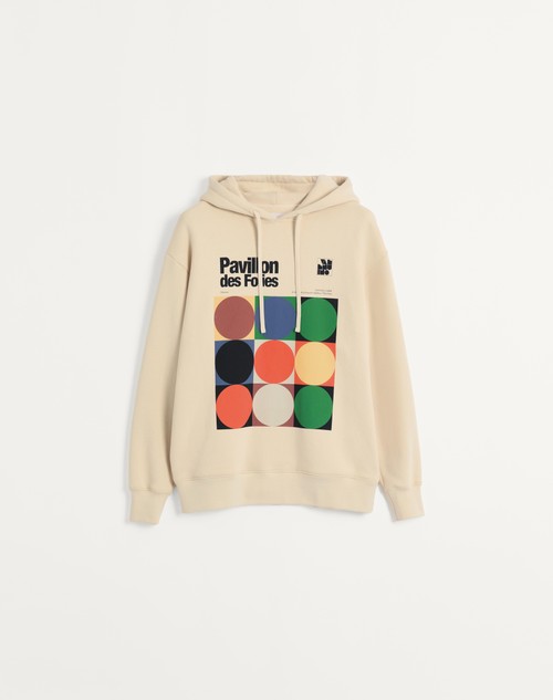 Valentino SUDADERA DE ALGODÓN CON CAPUCHA Y ESTAMPADO PAVILLON DES FOLIES