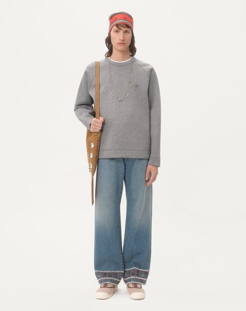 Valentino SUDADERA DE NEOPRENO CON CUELLO REDONDO Y EL VLOGO