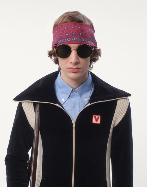 Valentino SUDADERA VALENTINO CHEZ DE CHENILLE CON CUELLO ALTO CIERRE Y PARCHE