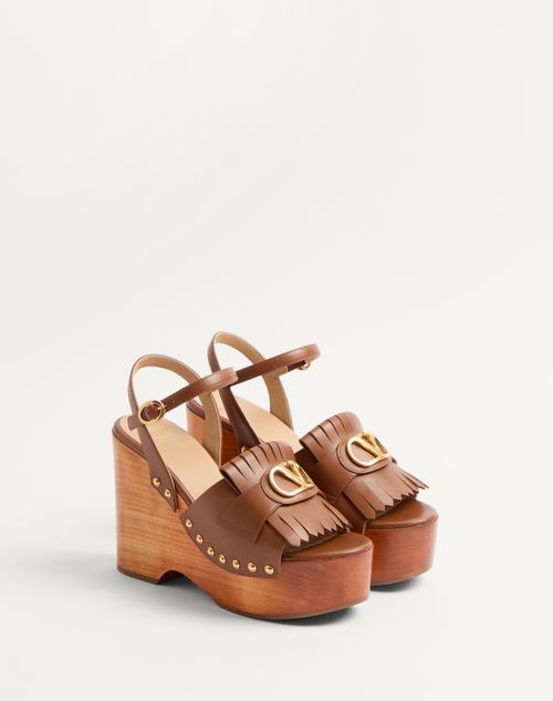 Valentino SUECO VLOGO SIGNATURE DE CUERO DE BECERRO CON FLECOS Y TACÓN DE 120 MM