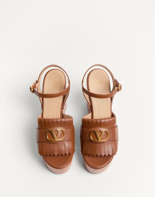 Valentino SUECO VLOGO SIGNATURE DE CUERO DE BECERRO CON FLECOS Y TACÓN DE 120 MM
