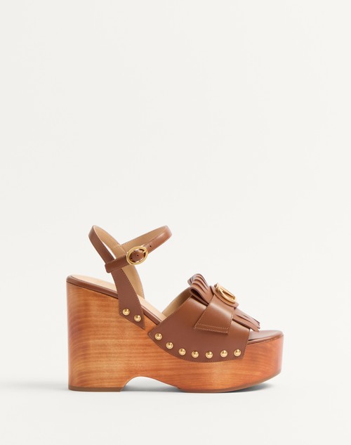 Valentino SUECO VLOGO SIGNATURE DE CUERO DE BECERRO CON FLECOS Y TACÓN DE 120 MM