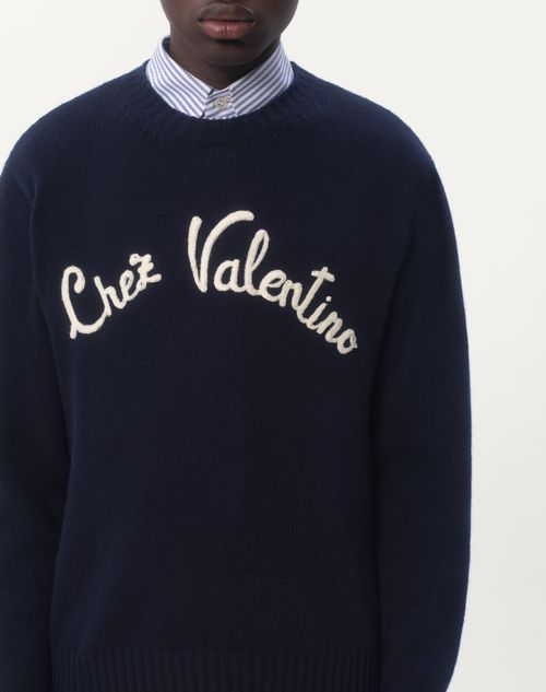 Valentino SUÉTER DE LANA CON CUELLO REDONDO Y BORDADO CHEZ VALENTINO