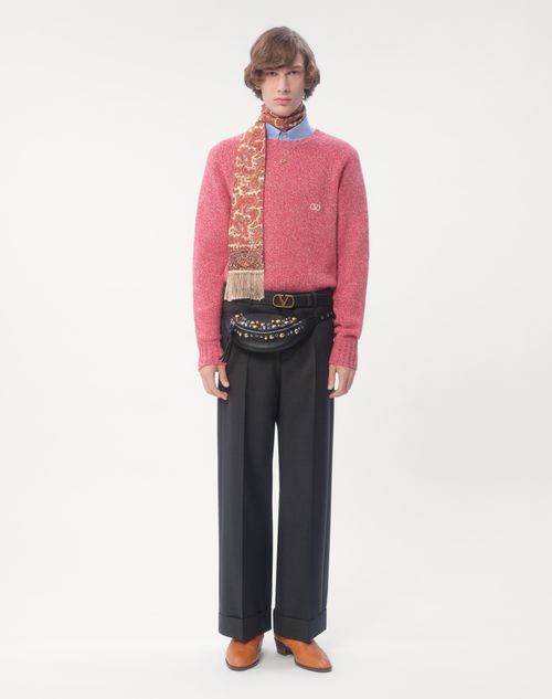 Valentino SUÉTER DE LANA CON CUELLO REDONDO Y BORDADO DEL VLOGO