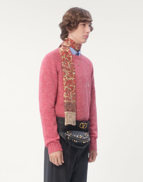 Valentino SUÉTER DE LANA CON CUELLO REDONDO Y BORDADO DEL VLOGO