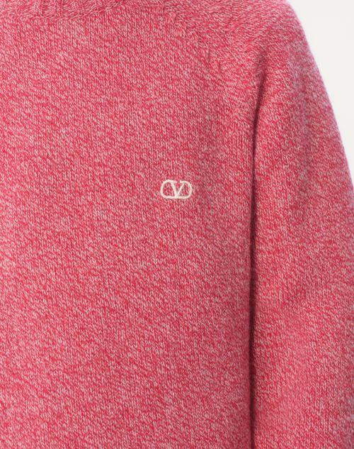 Valentino SUÉTER DE LANA CON CUELLO REDONDO Y BORDADO DEL VLOGO