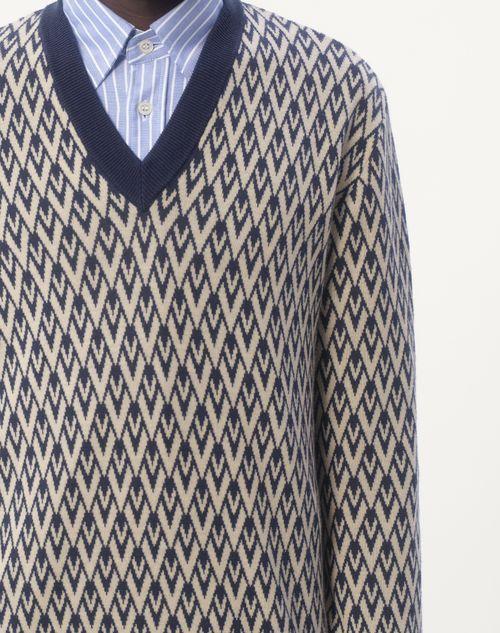 Valentino SUÉTER DE LANA CON JACQUARD DE DISEÑO TOUTE LA V