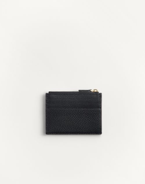 Valentino TARJETERO ROCKSTUD DE CUERO GRANEADO DE BECERRO CON CIERRE