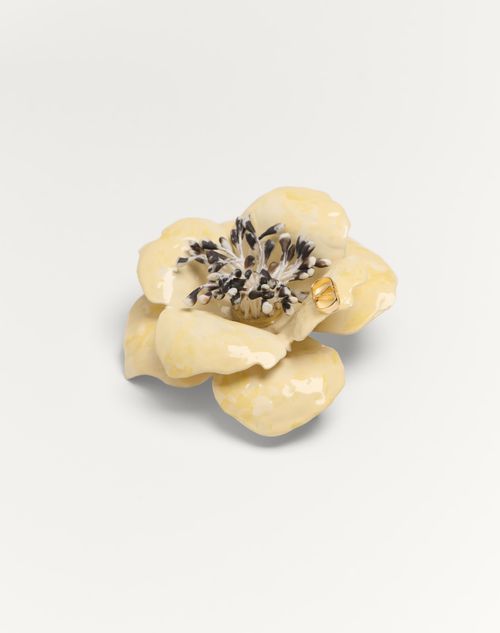 Valentino TRABA DE CORBATA VALENTINO GARAVANI FLEUR LUMINEUSE DE METAL ESMALTE Y TELA