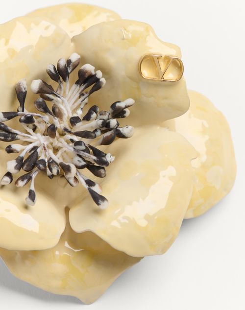 Valentino TRABA DE CORBATA VALENTINO GARAVANI FLEUR LUMINEUSE DE METAL ESMALTE Y TELA