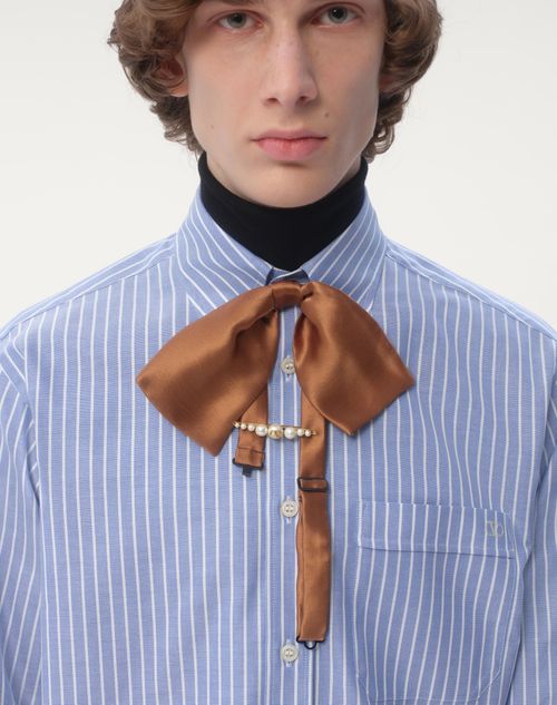 Valentino TRABA DE CORBATA VLOGO SIGNATURE DE METAL Y PERLAS