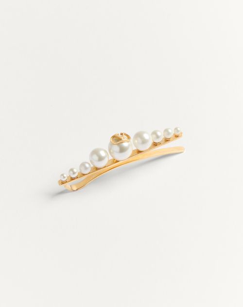 Valentino TRABA DE CORBATA VLOGO SIGNATURE DE METAL Y PERLAS