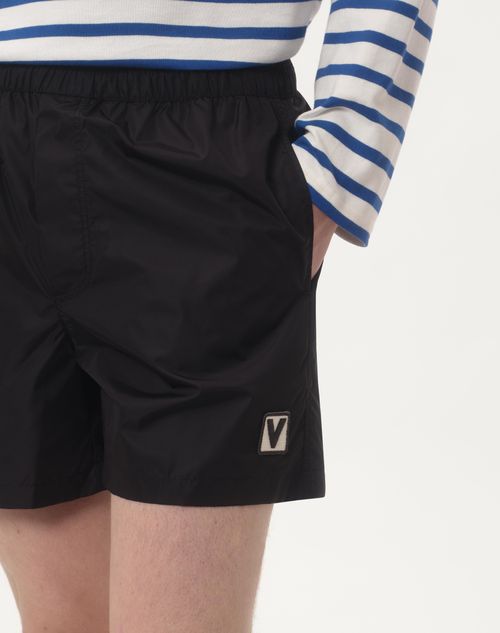 Valentino TRAJE DE BAÑO DE NYLON CON PARCHE CHEZ VALENTINO