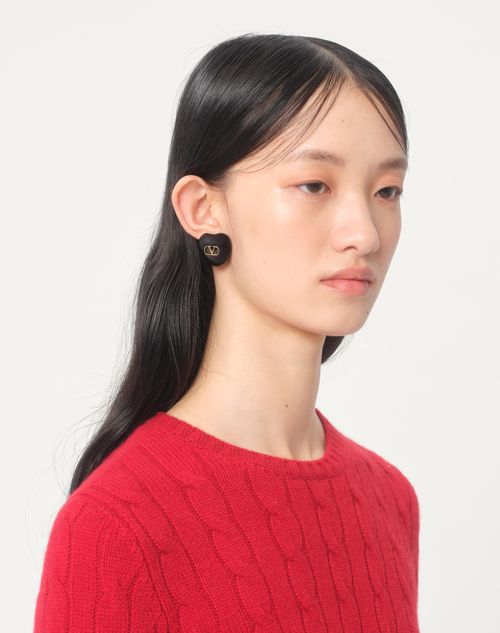 Valentino ARETES COEUR ROYAL DE METAL Y ESMALTE