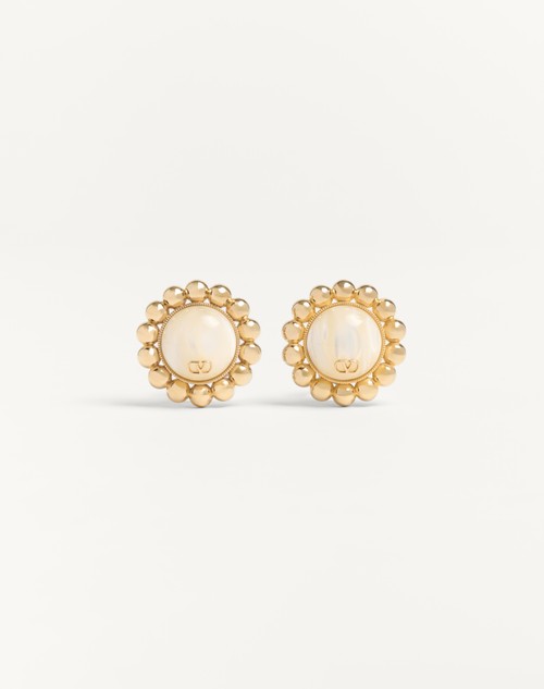 Valentino ARETES PAS PLUS DE METAL Y PERLA