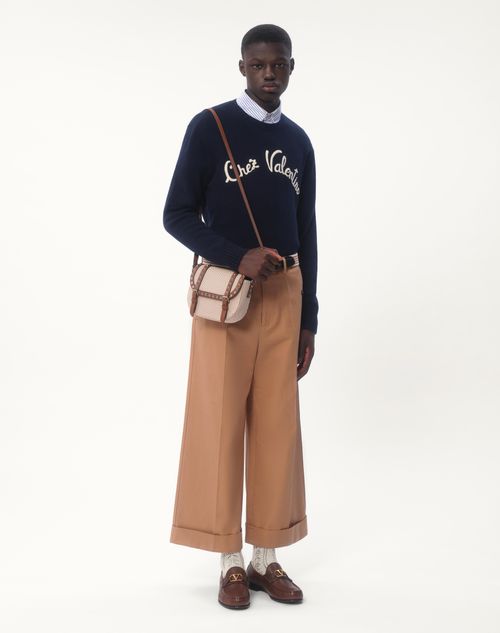 Valentino BOLSO DE HOMBRO PEQUEÑO ROCKSTUD DE LONA