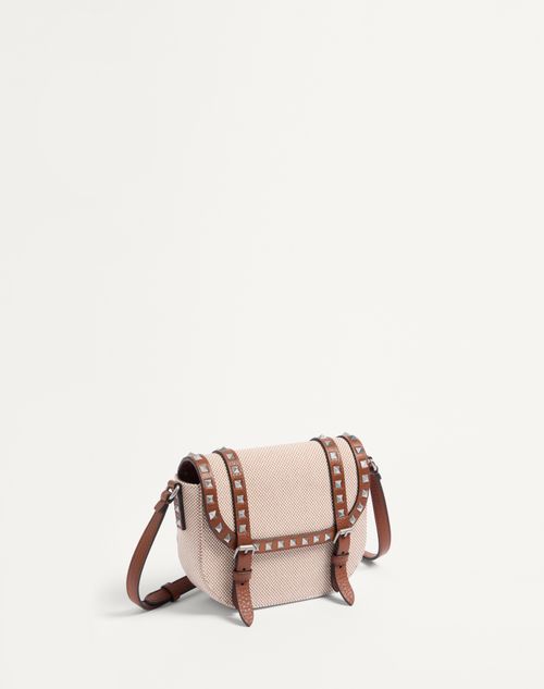 Valentino BOLSO DE HOMBRO PEQUEÑO ROCKSTUD DE LONA