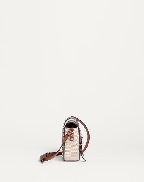 Valentino BOLSO DE HOMBRO PEQUEÑO ROCKSTUD DE LONA