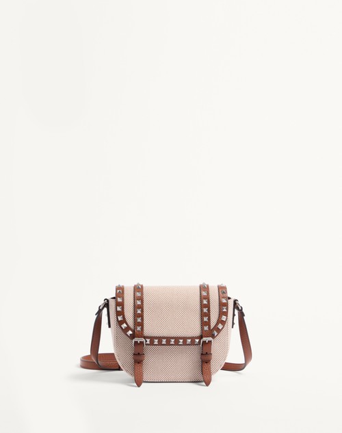 Valentino BOLSO DE HOMBRO PEQUEÑO ROCKSTUD DE LONA
