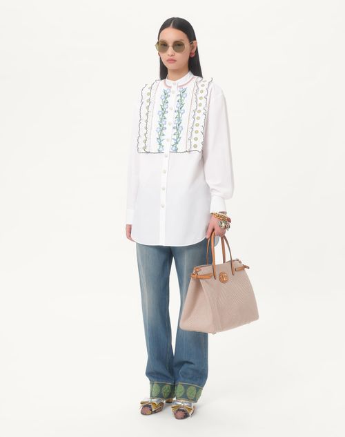 Valentino CAMISA BORDADA COTTON POPELINE