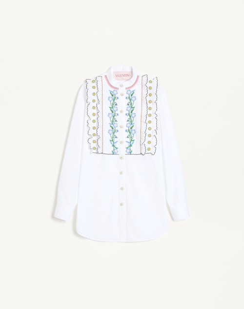 Valentino CAMISA BORDADA COTTON POPELINE