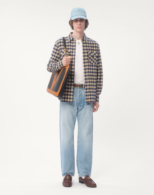 Valentino CAMISA DE FRANELA DE ALGODÓN