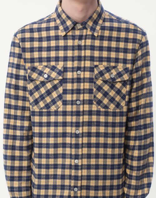 Valentino CAMISA DE FRANELA DE ALGODÓN