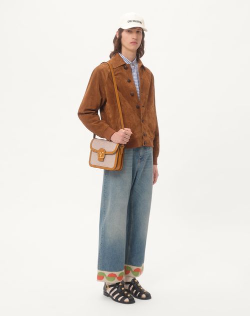 Valentino CAMISA DE LINO CON BORDADO DEL VLOGO