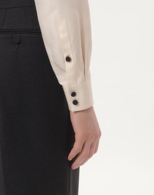 Valentino CAMISA DE SHANTUNG DE SEDA CON ALAMARES