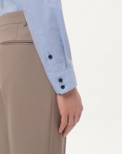 Valentino CAMISA OXFORD DE ALGODÓN CON ALAMARES