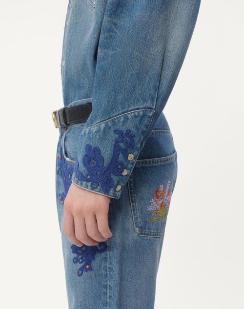 Valentino CAMISA VAQUERA CON BORDADOS Y CUENTAS