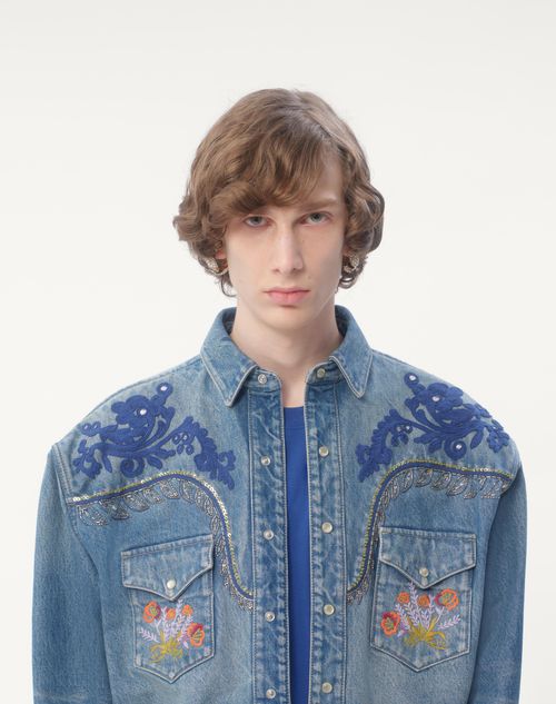 Valentino CAMISA VAQUERA CON BORDADOS Y CUENTAS