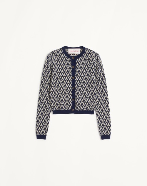 Valentino CÁRDIGAN DE JACQUARD DE LANA TOUTE LA V