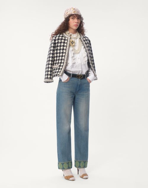 Valentino CHAQUETA DE DAMIER LIGHT TWEED BORDADA