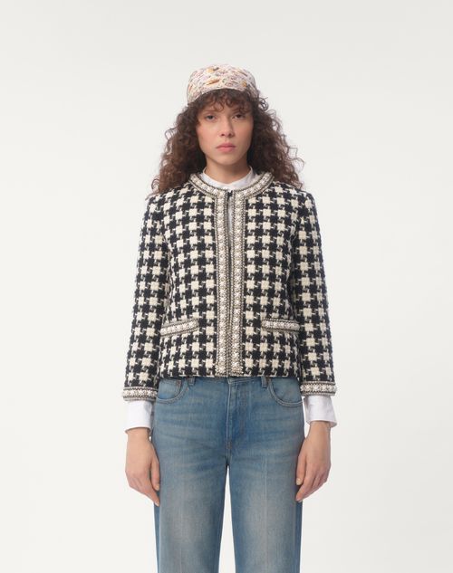 Valentino CHAQUETA DE DAMIER LIGHT TWEED BORDADA