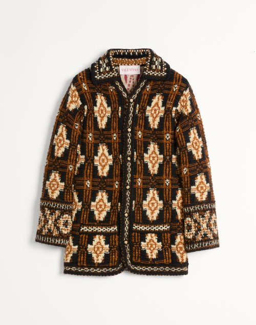 Valentino CHAQUETA DE LANA CON MOTIVO GEOMÉTRICO