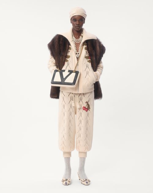 Valentino CHAQUETA DE LANA TEJIDA CON BORDADO