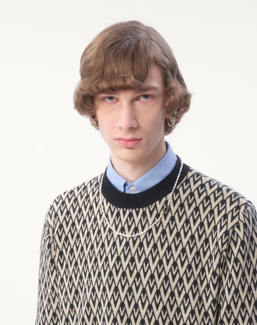 Valentino COLLAR OVALADO DE METAL PERLAS Y ESMALTE