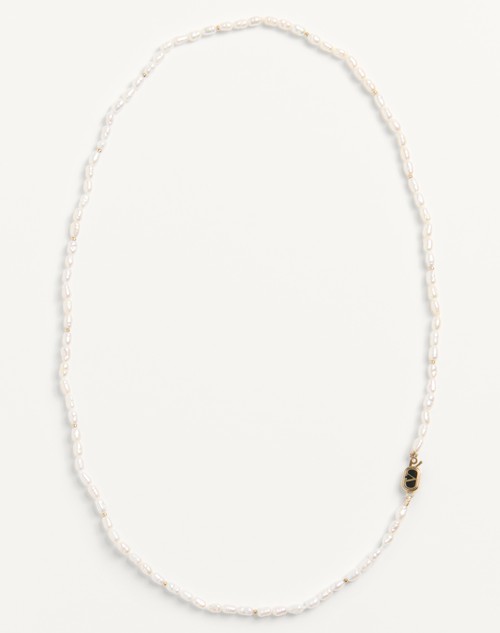 Valentino COLLAR OVALADO DE METAL PERLAS Y ESMALTE