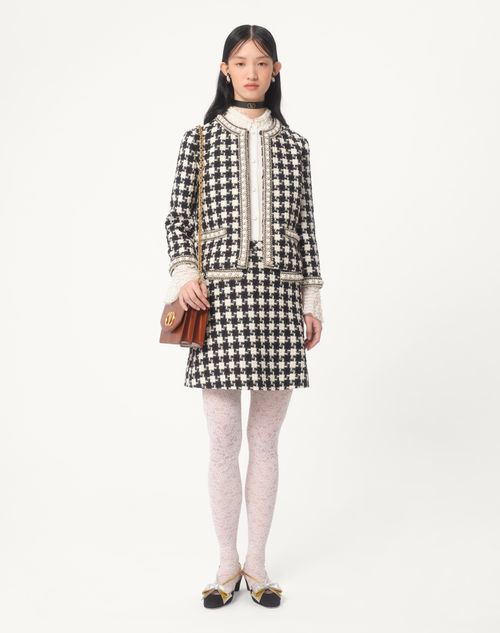 Valentino FALDA DE DAMIER LIGHT TWEED BORDADA