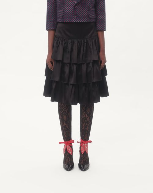 Valentino FALDA DE SATÉN CON VOLANTES