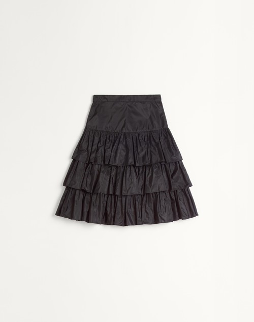 Valentino FALDA DE TAFFETA CON VOLANTES