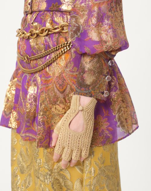 Valentino GUANTES SIN DEDOS DE LUREX TEJIDO