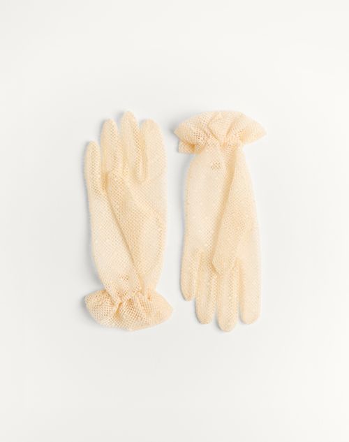 Valentino GUANTES VLOGO SIGNATURE DE ALGODÓN Y TUL