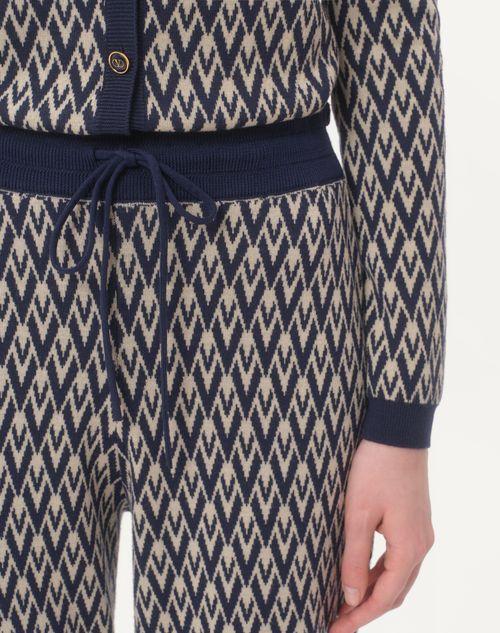 Valentino PANTALÓN DE LANA CON JACQUARD TOUTE LA V