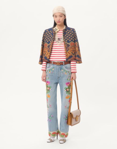 Valentino PANTALÓN DE MEZCLILLA CON BORDADO