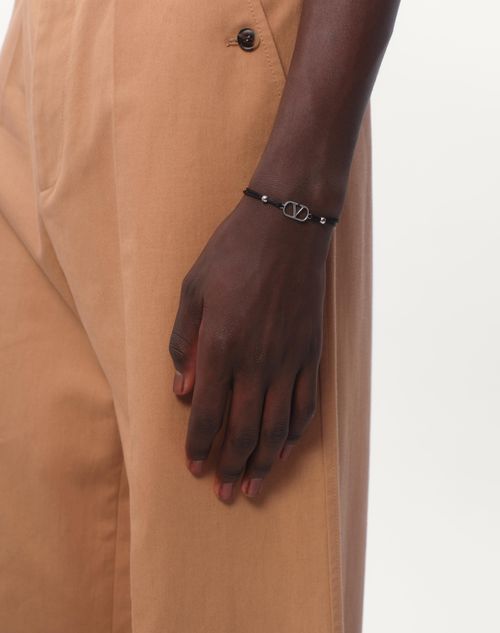 Valentino PULSERA VLOGO SIGNATURE DE ALGODÓN